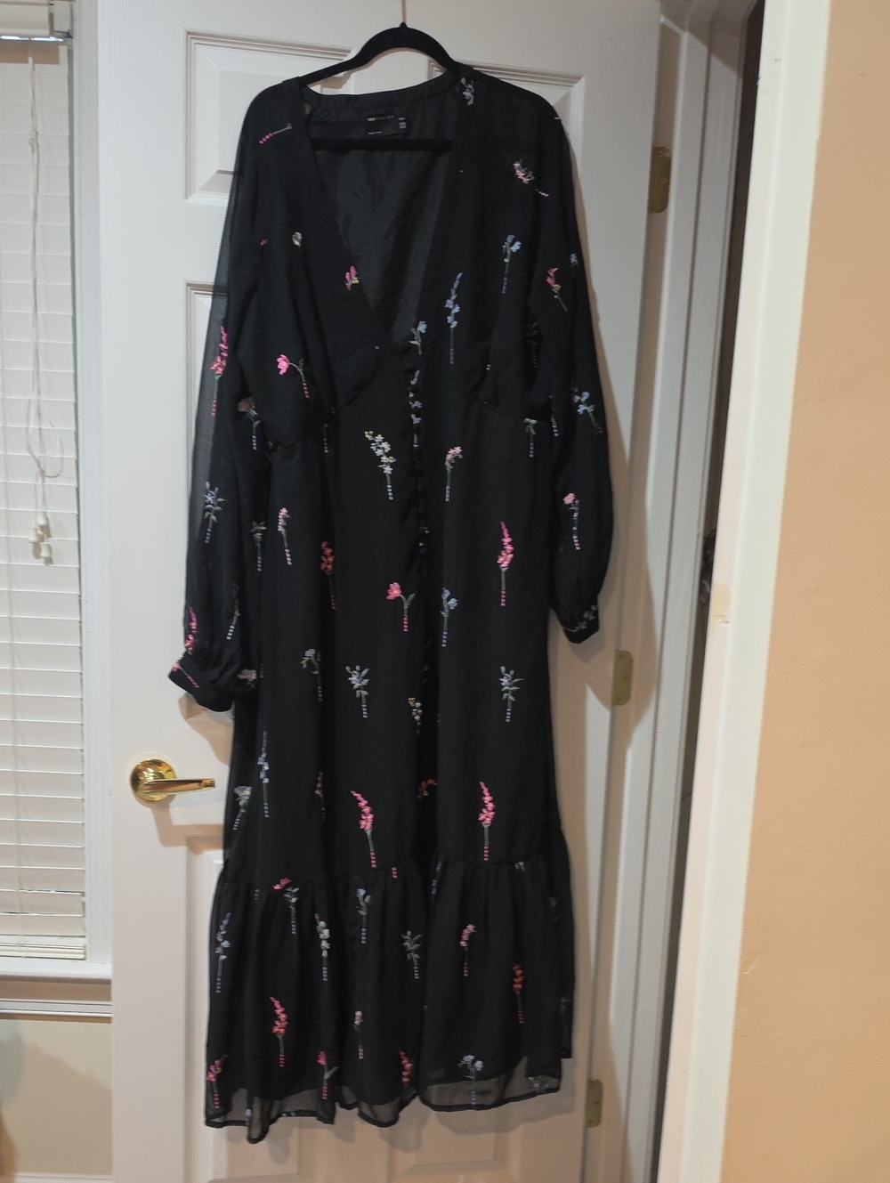 Asos Curve Chiffon Floral Maxi Popover Dress